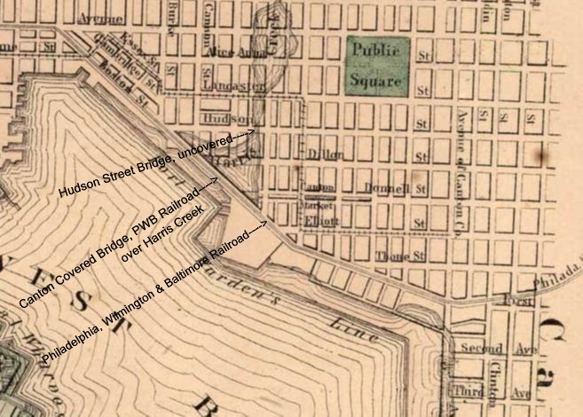 Map of Harris Creek, Canton area in 1865