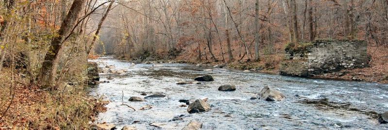 View pf remaining abutments of Deer Creek or Husband's Covered Bridge