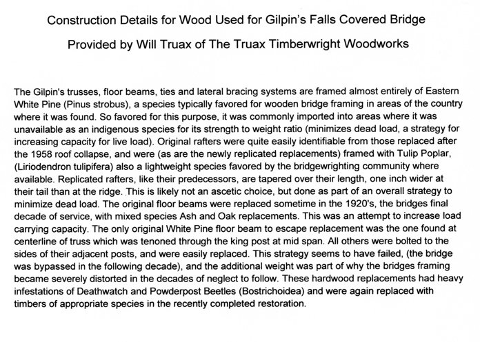 Gilpin's Falls Wood Construction Details