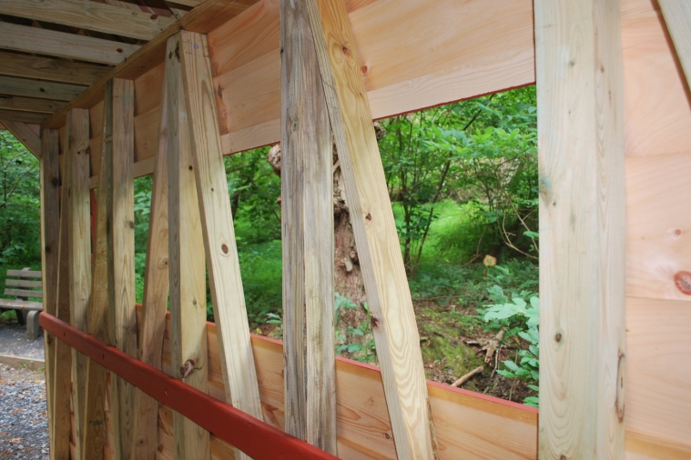 Heart Over Water Covered Bridge