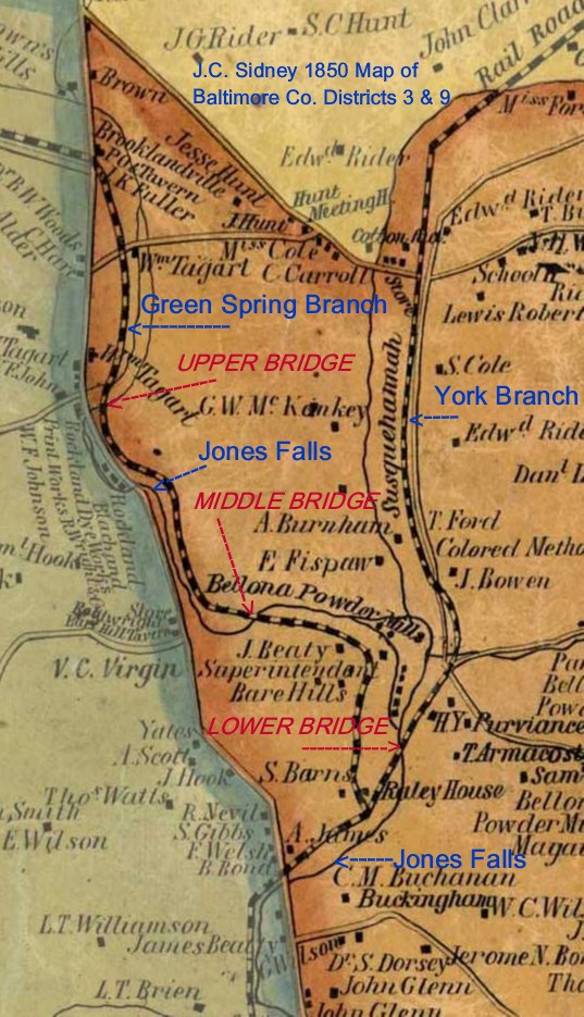 Jones Falls Map 1850