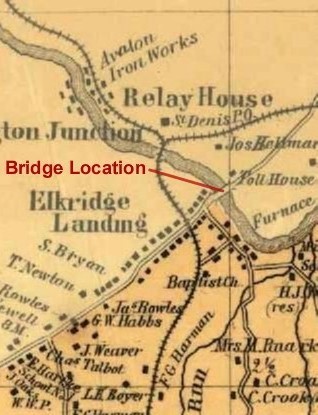 Patapsco Bridge Crossing at Elkridge Landing 1850